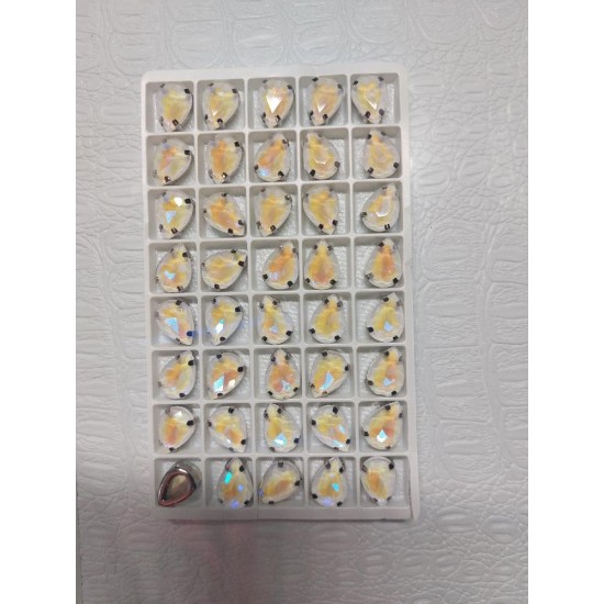 Стразы в цапах "Капля" 10*14 мм 001MI, цена за 1 шт